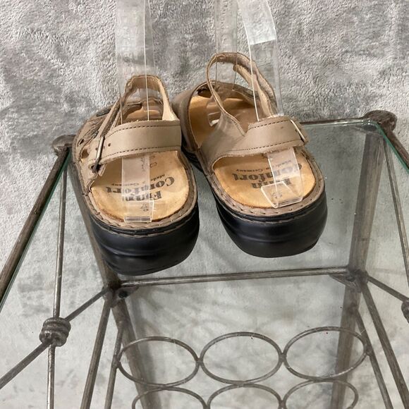Finn Comfort Women’s  Sandal Size 37 6.5 Tan Adjustable Triple Strap Shoe - Picture 5 of 10